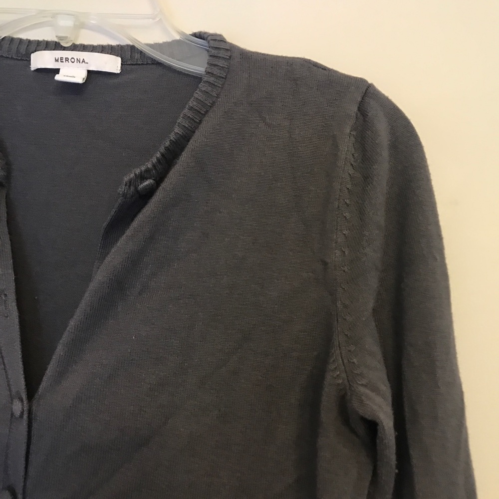 Gray Button Cardigan - Picture 4 of 6